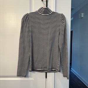 GAP Black and White Striped Long Sleeve Top